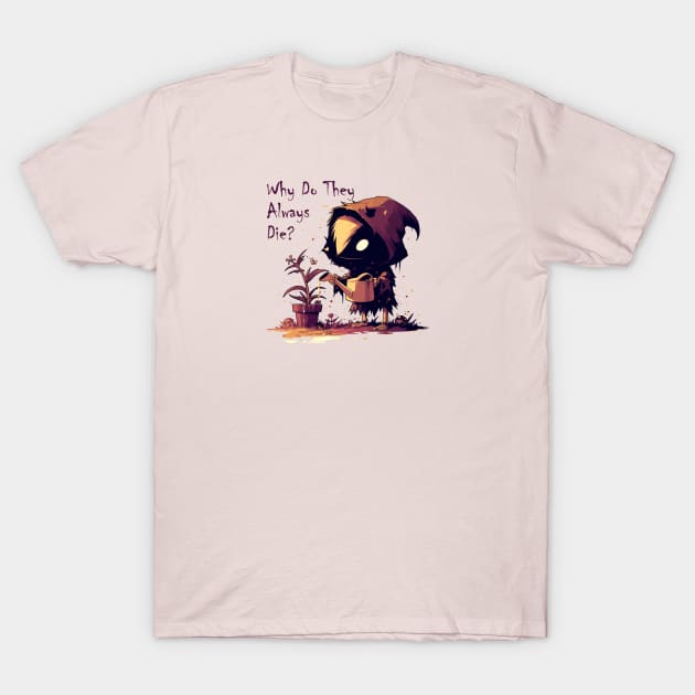 Skunk Reaper Gardening Misadventures: The Struggle to Keep Plants Alive T-Shirt by Myanko